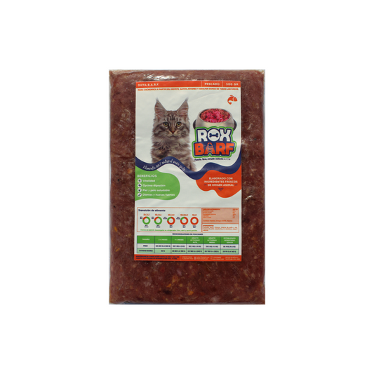 Alimento natural para gato ROXBARF .500gm sabor pescado