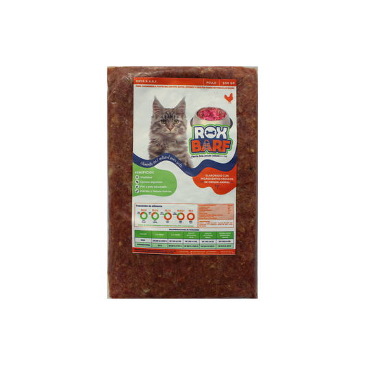 Alimento natural para gato ROXBARF .500gm sabor pollo