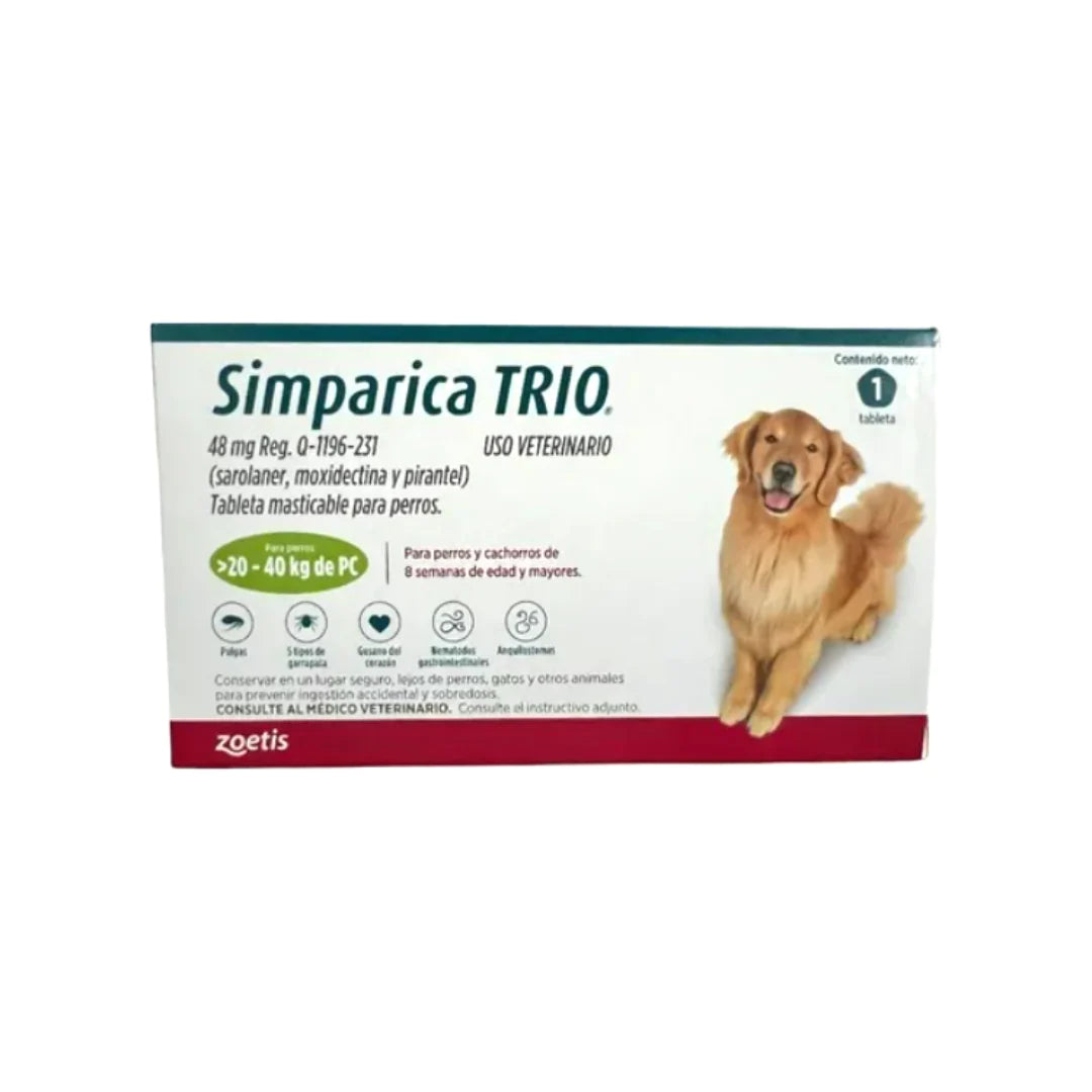 Antiparasitario para perros Simpárica Trío Green