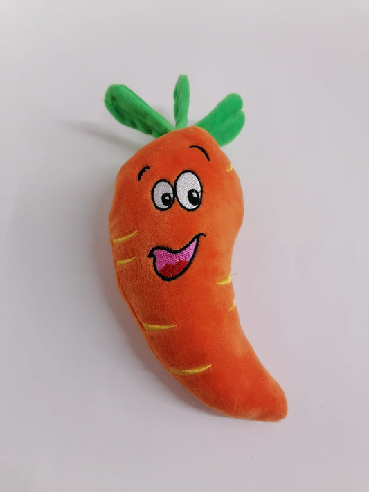 Peluche en forma de zanahoria