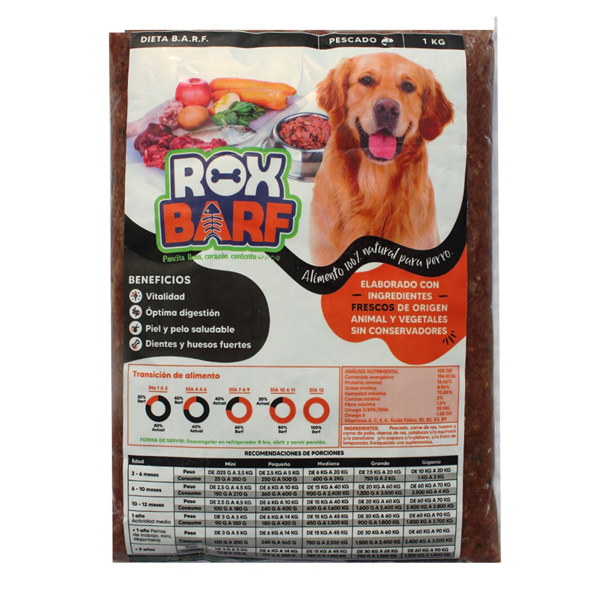 Alimento natural para perros ROXBARF 1kg