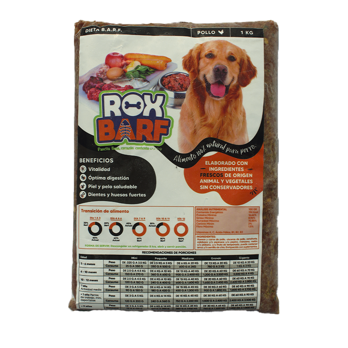 Alimento natural para perros ROXBARF 1kg