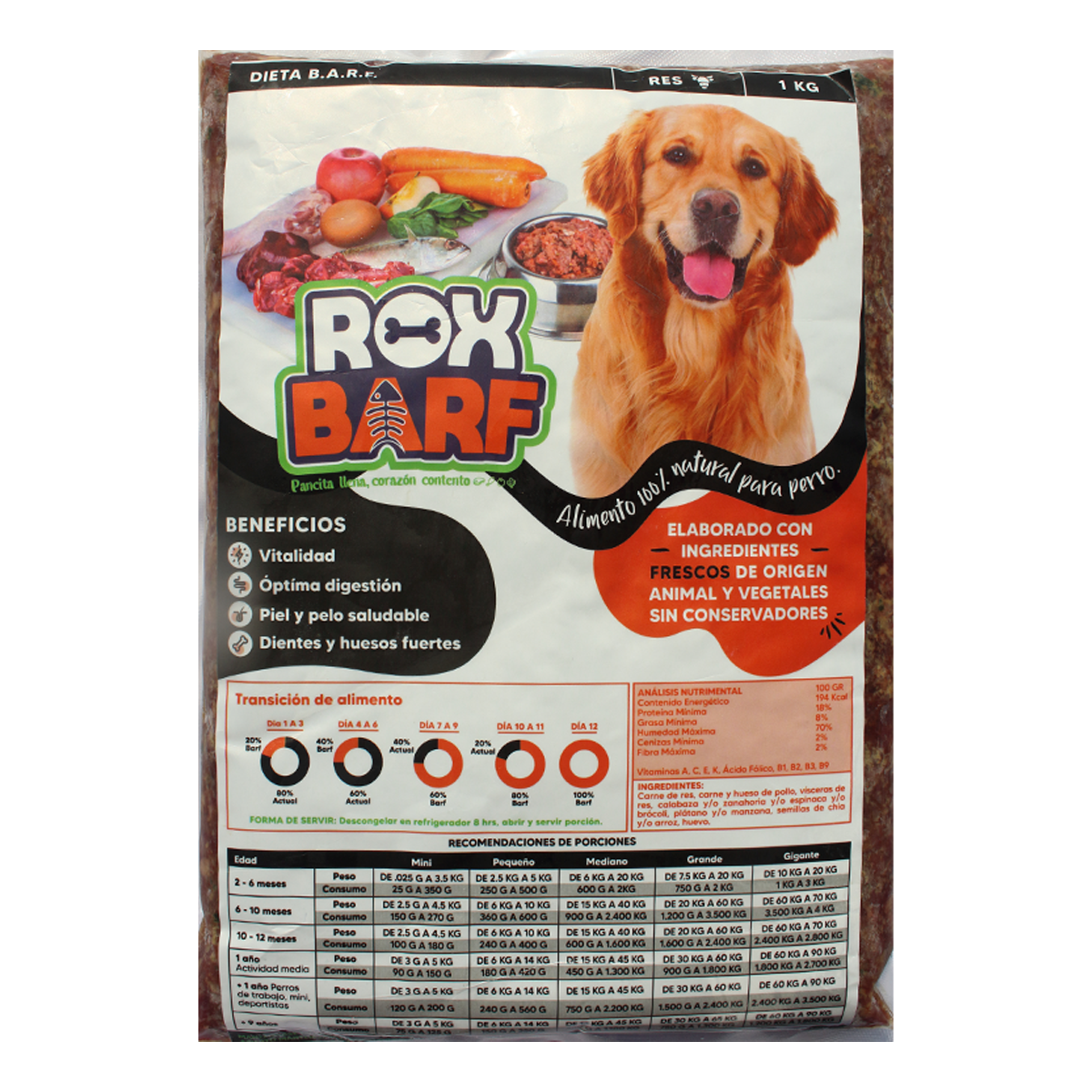 Alimento natural para perros ROXBARF 1kg