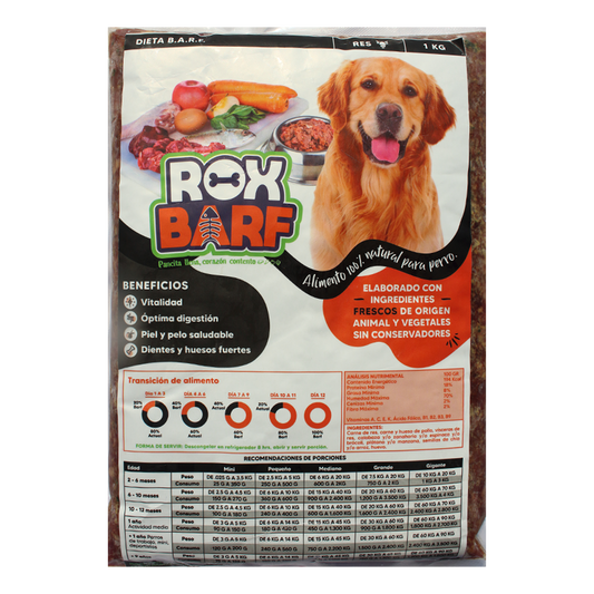 Alimento natural para perros ROXBARF 1kg