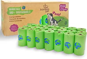 Bolsas para heces Bamboo Pet, 21 Rollos